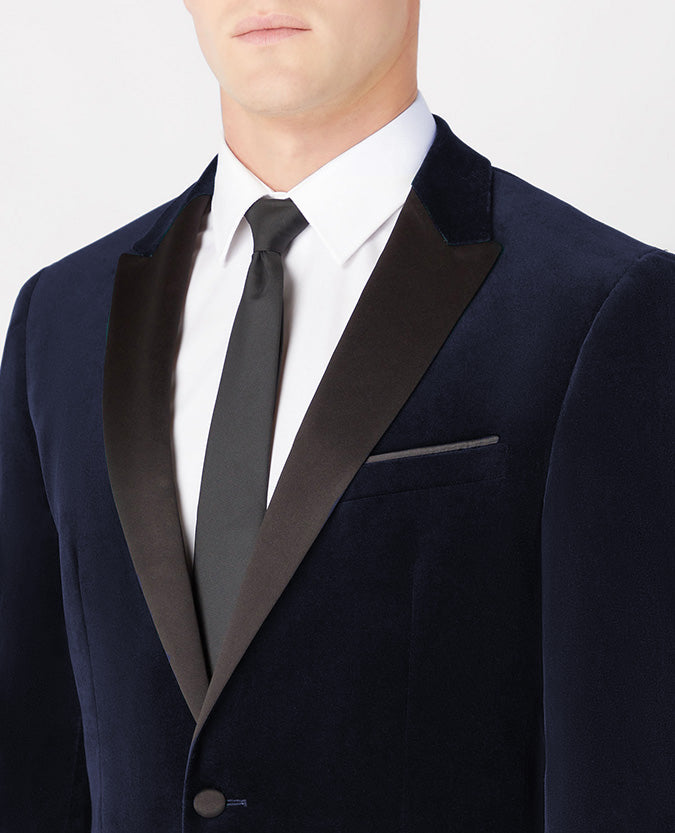 Remus Uomo Monti V Velvet Jacket - Navy
