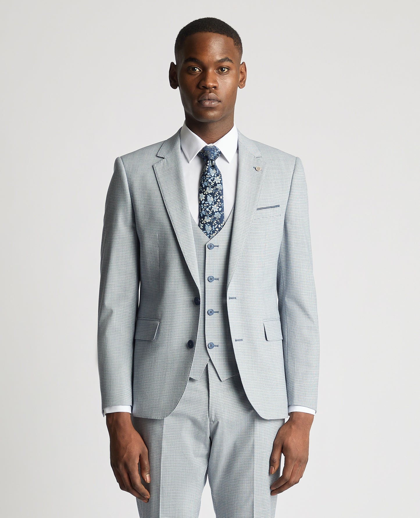 Remus Uomo Matteo Checked Slim Fit Jacket - Blue