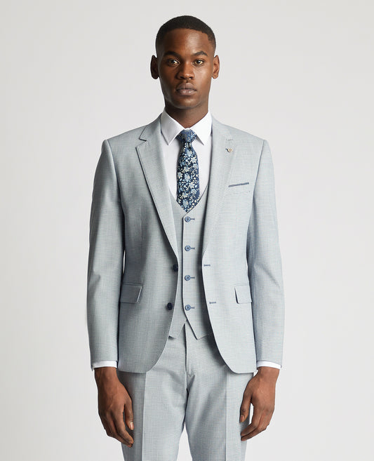 Remus Uomo Matteo Checked Slim Fit Jacket  - Blue