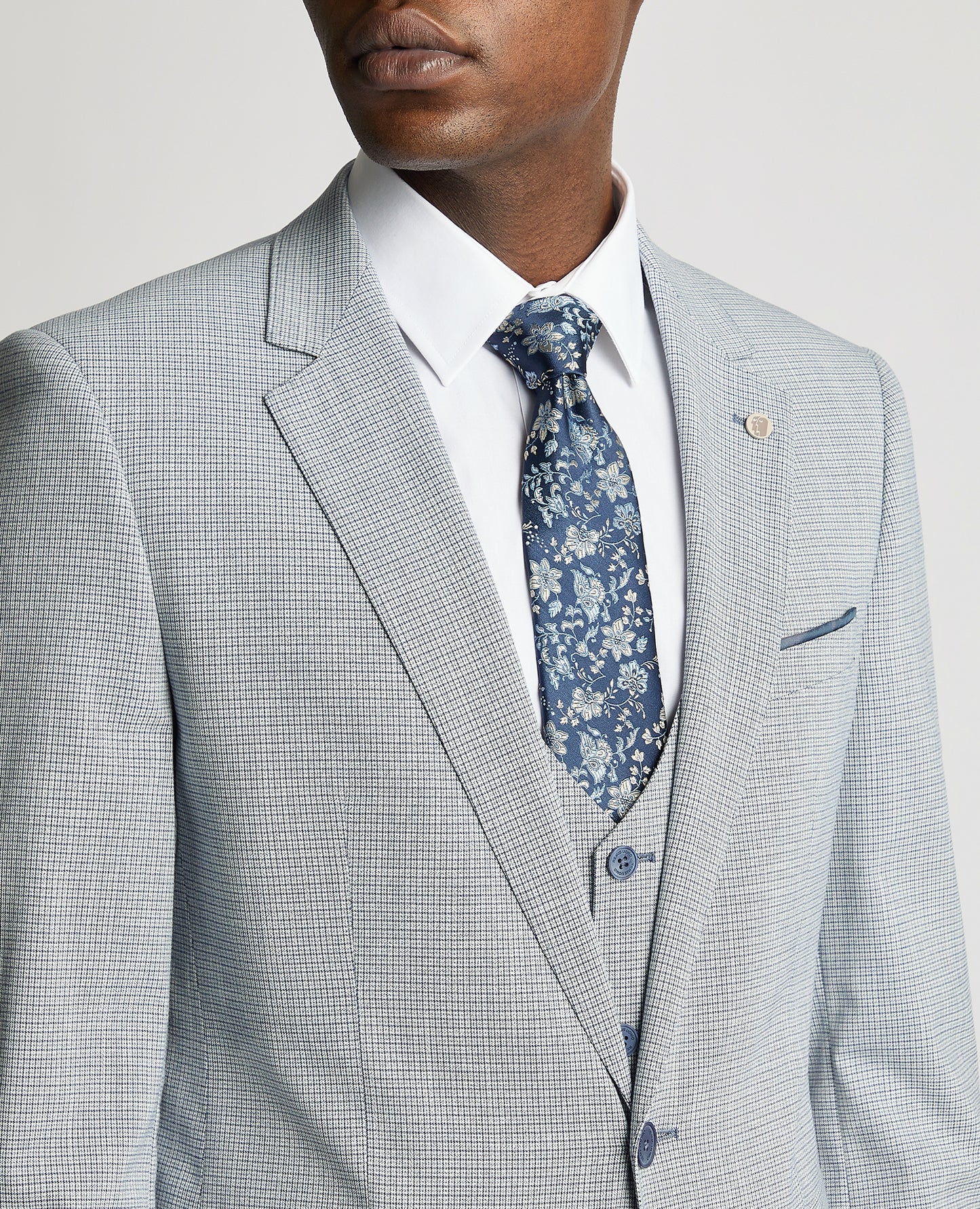 Remus Uomo Matteo Checked Slim Fit Jacket - Blue