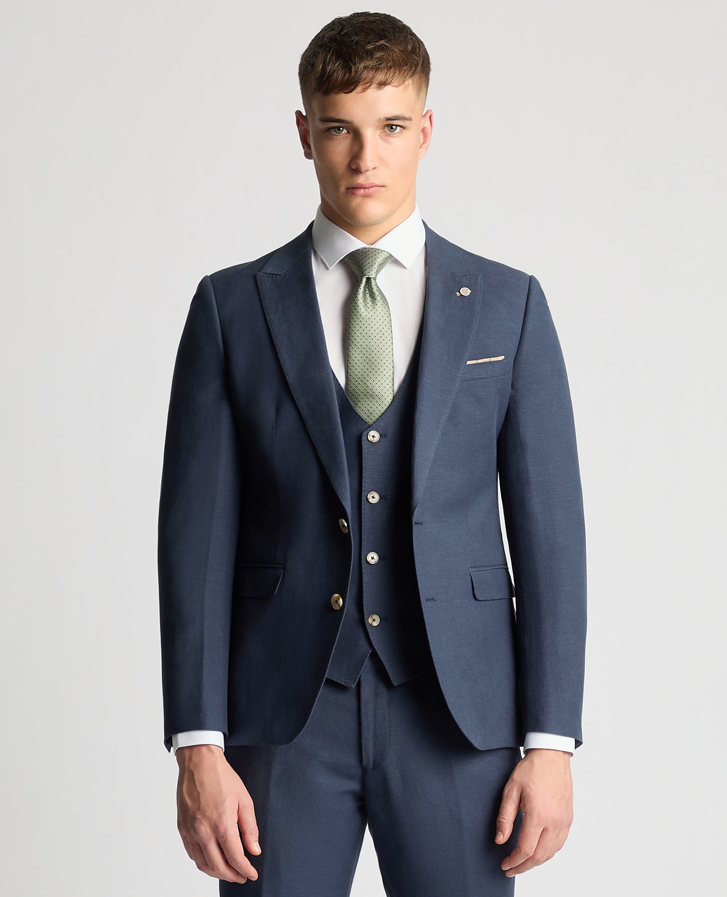 Remus Uomo Massa Linen Slim Fit Suit Jacket - Blue