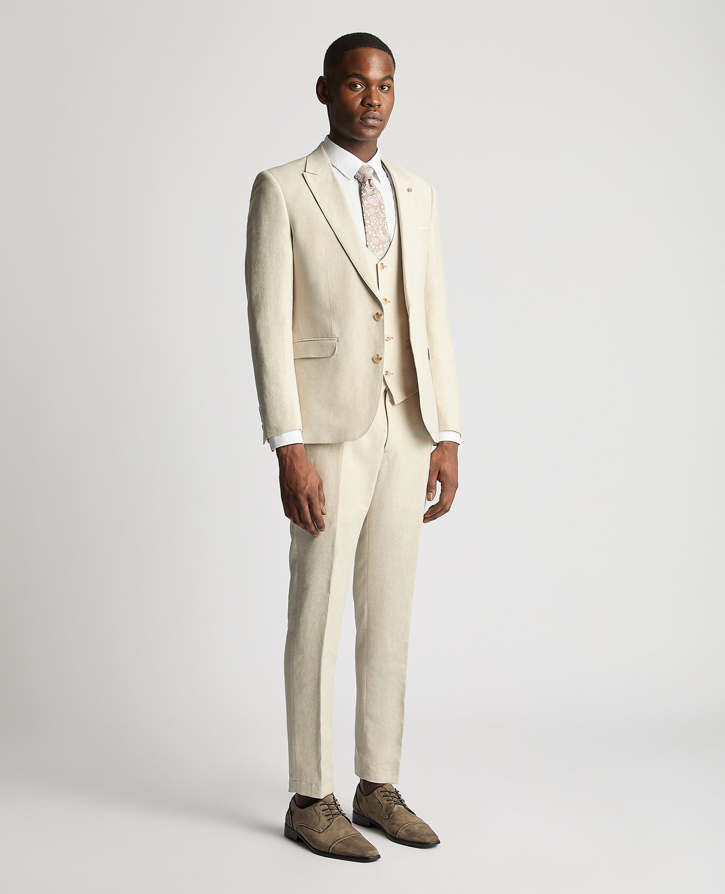Remus Uomo Massa Linen Slim Fit Jacket - Stone