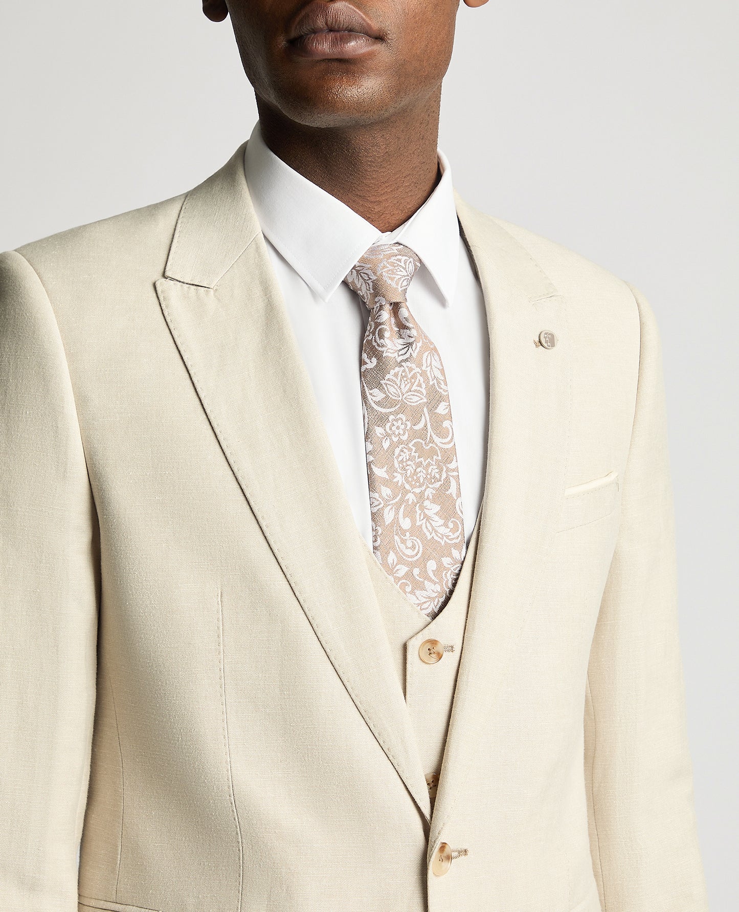 Remus Uomo Massa Linen Slim Fit Jacket - Stone
