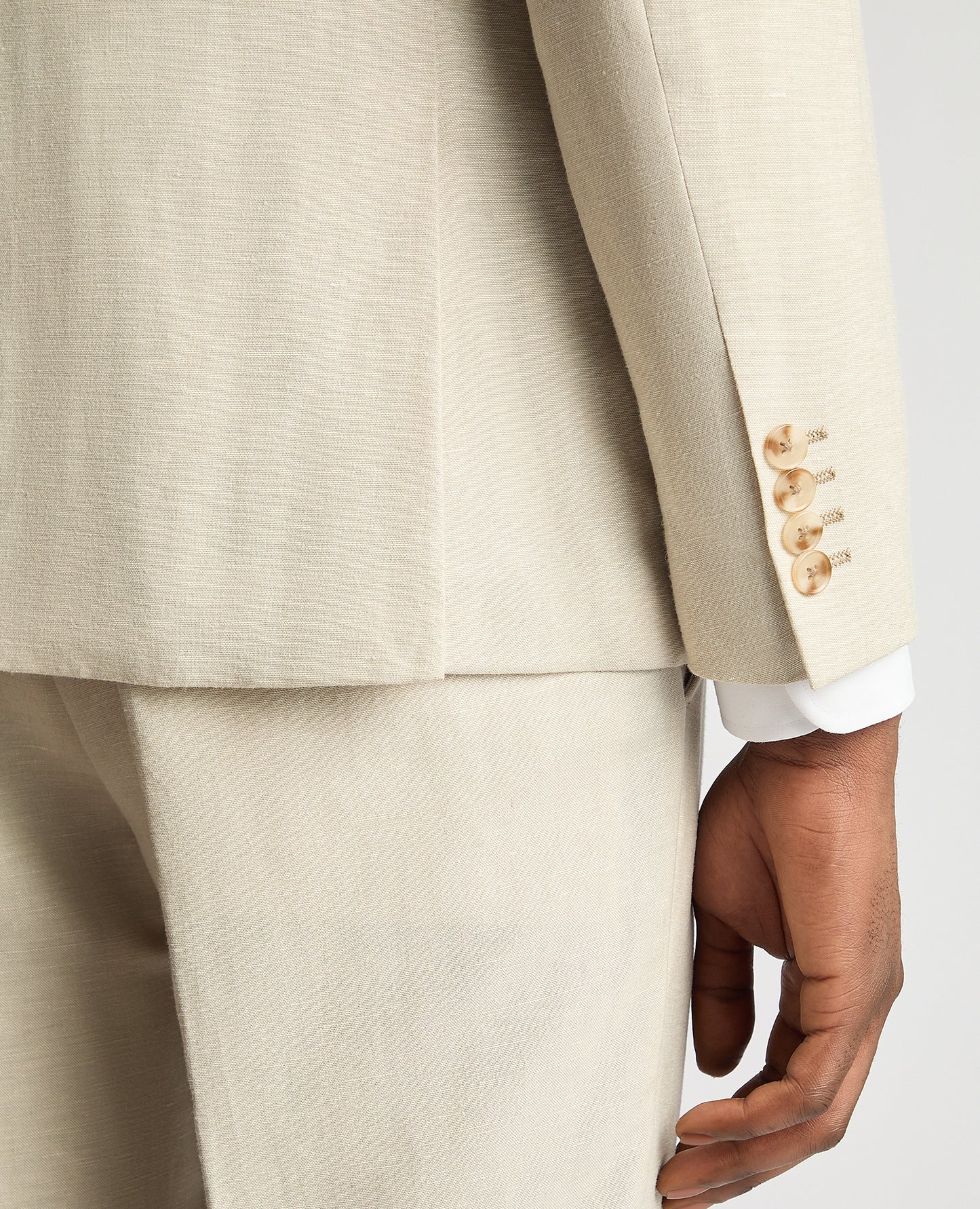 Remus Uomo Massa Linen Slim Fit Jacket - Stone