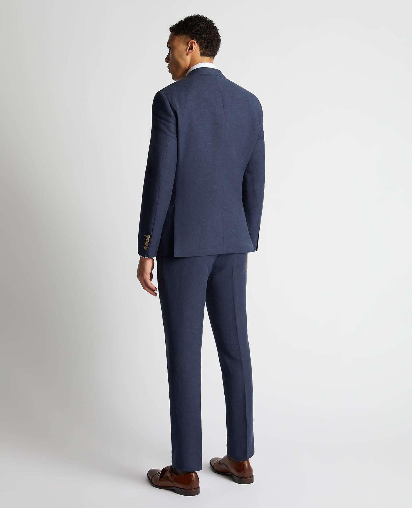 Remus Uomo Linen Tapered Fit Blazer - Blue