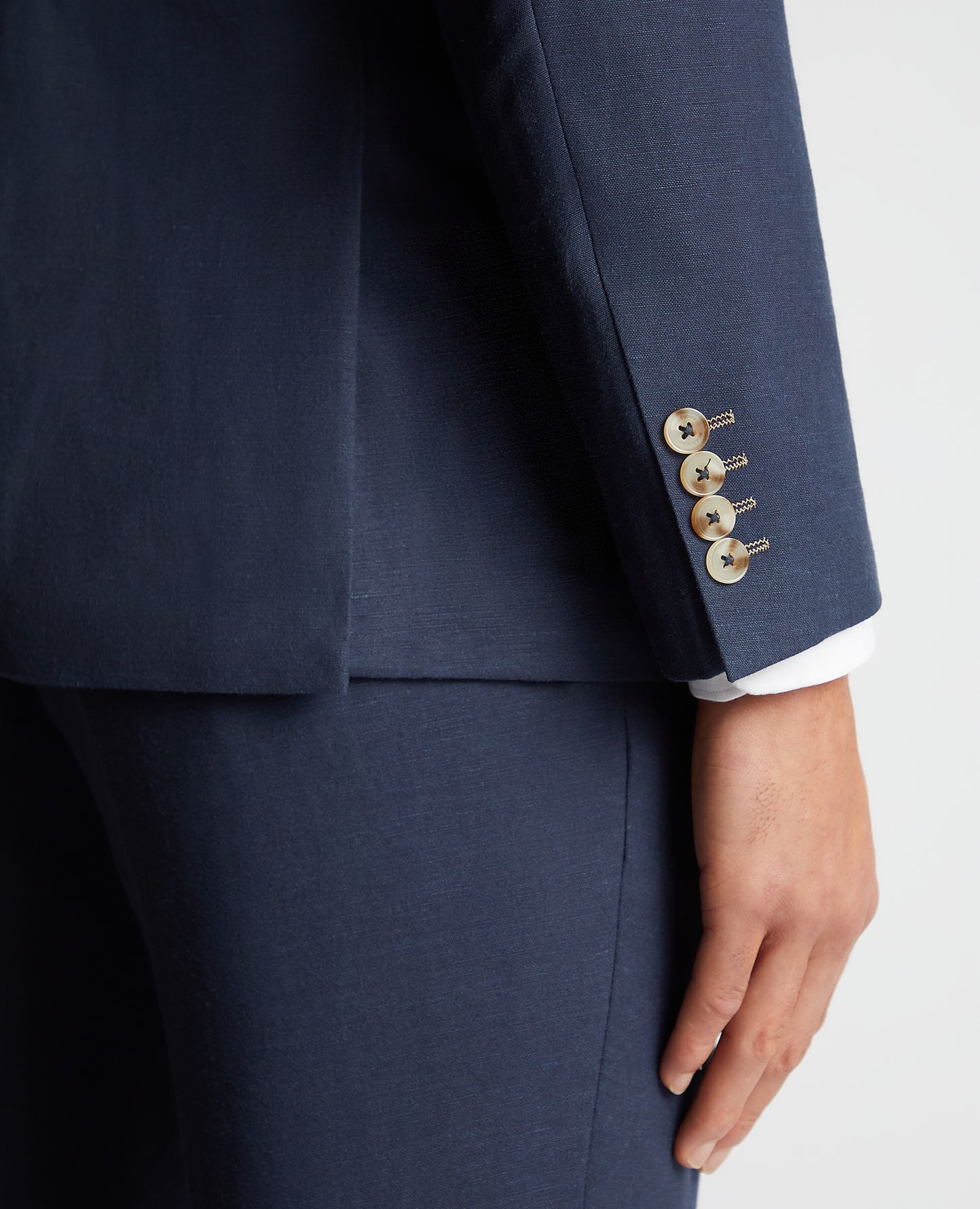 Remus Uomo Linen Tapered Fit Blazer - Blue