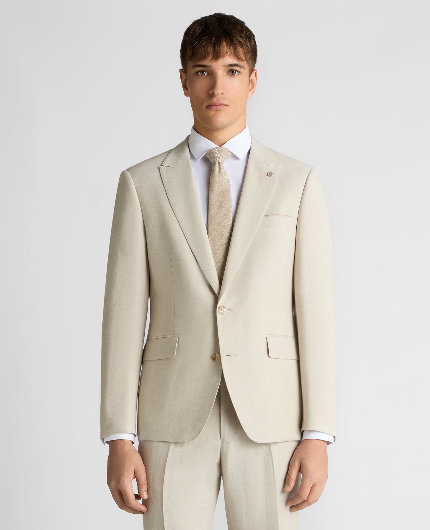 Remus Uomo Linen Tapered Fit Blazer -Beige