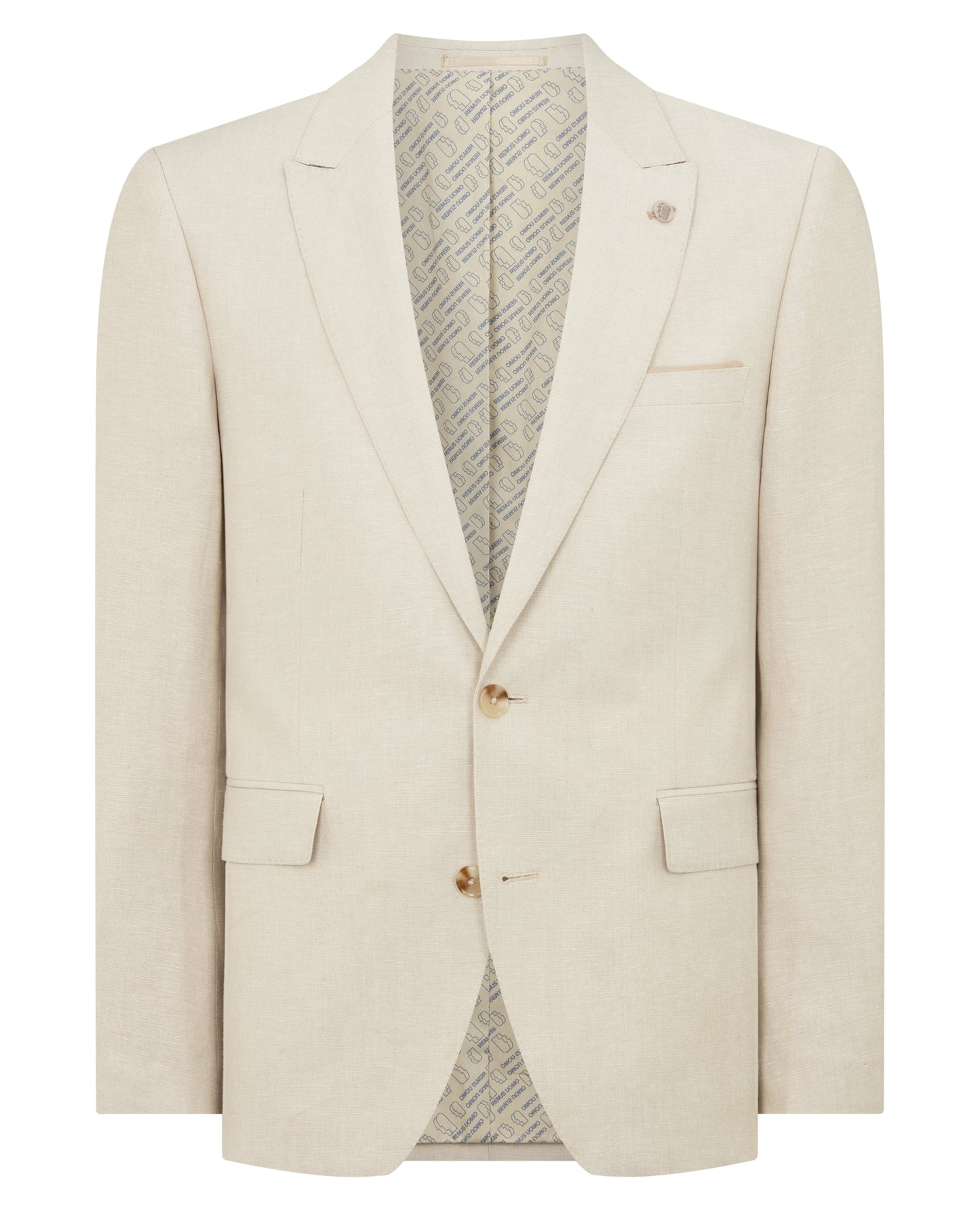 Remus Uomo Linen Tapered Fit Blazer -Beige