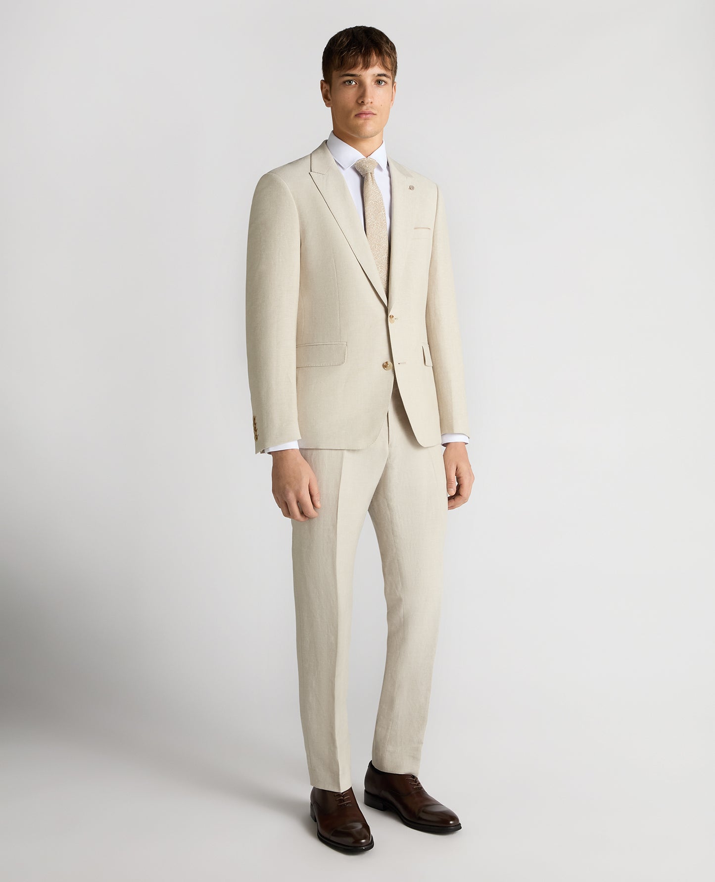Remus Uomo Linen Tapered Fit Blazer -Beige