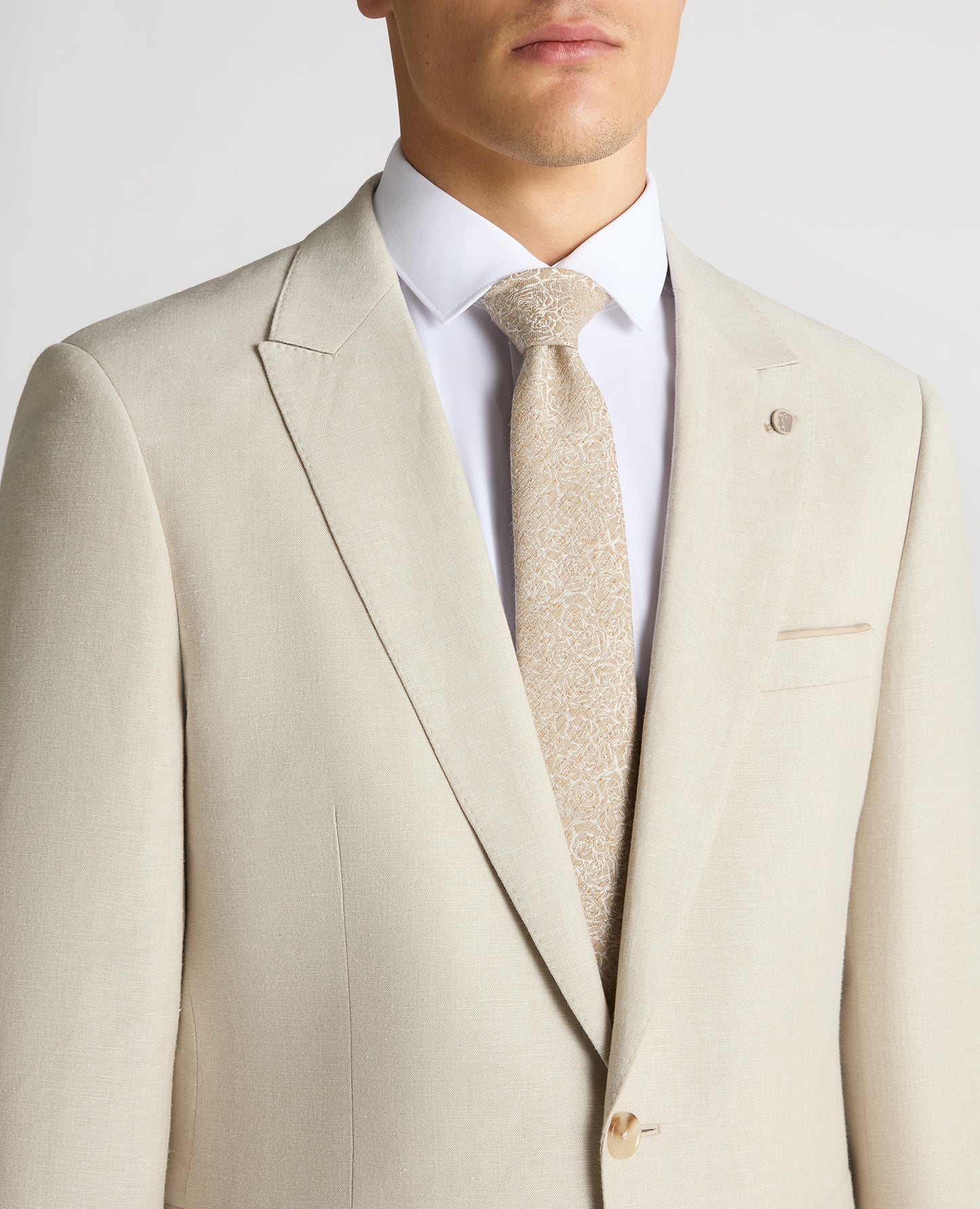 Remus Uomo Linen Tapered Fit Blazer -Beige