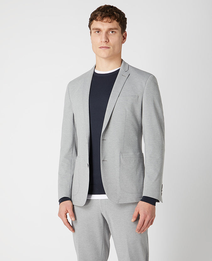 Remus Uomo Favian Slim Fit Cotton-Blend Stretch Jacket - Grey
