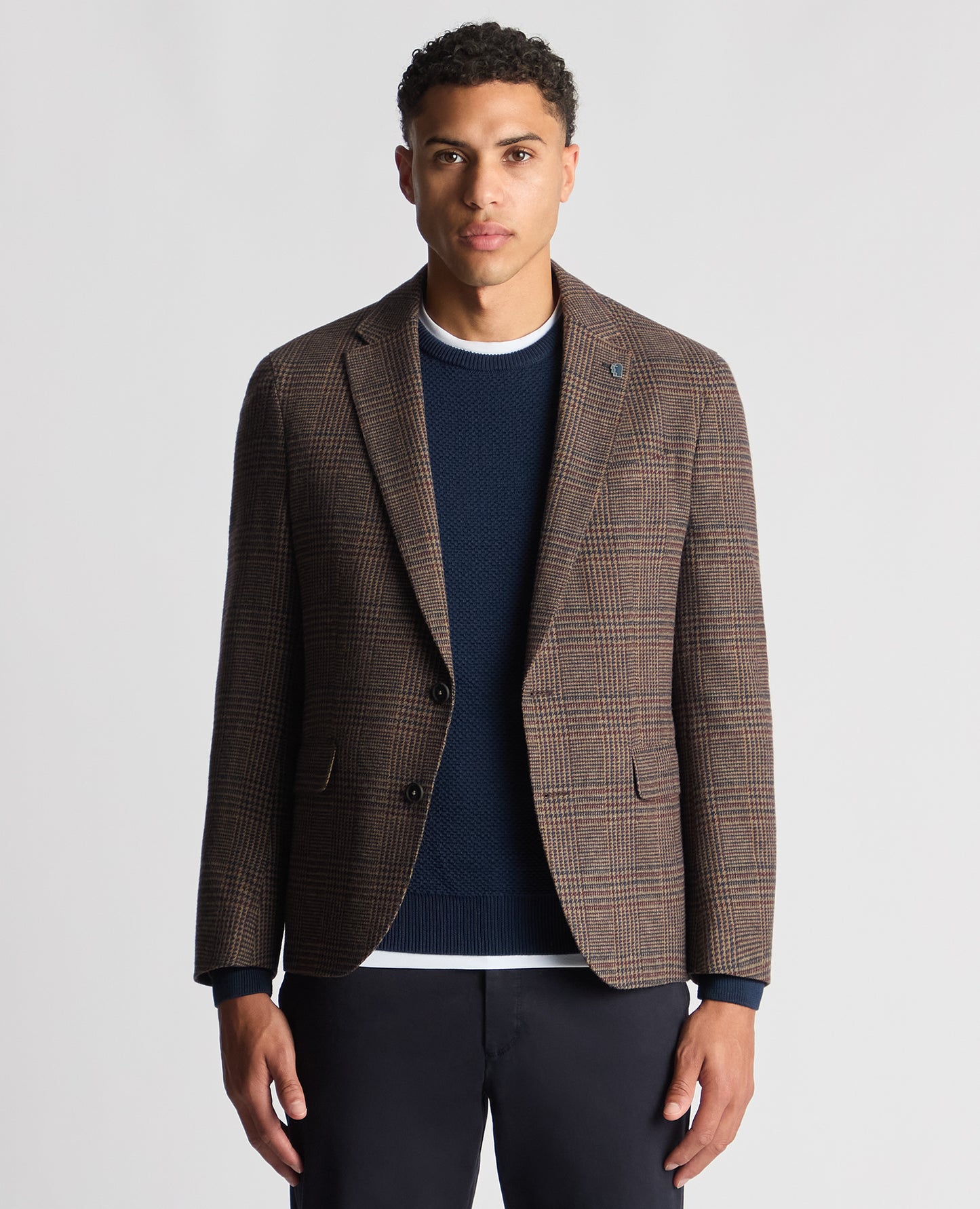 Remus Uomo Alto Blazer - Brown Check