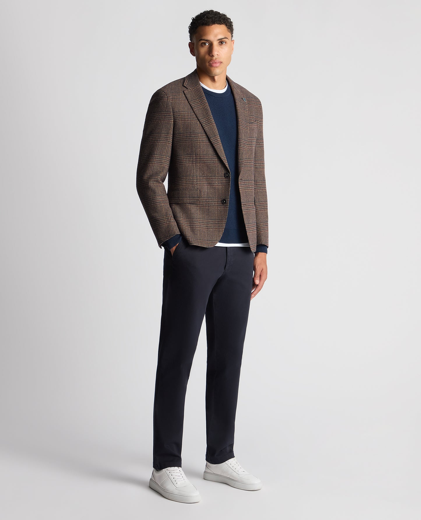 Remus Uomo Alto Blazer - Brown Check