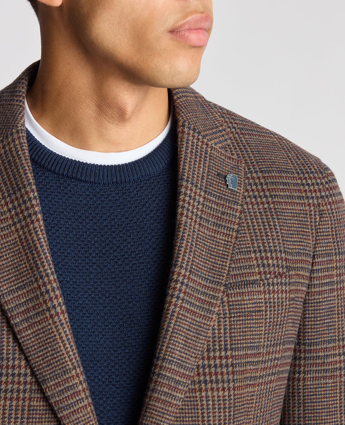 Remus Uomo Alto Blazer - Brown Check
