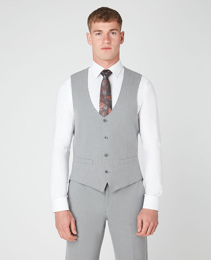 Remus Uomo Lazio X-Slim Fit Stretch Waistcoat - Grey