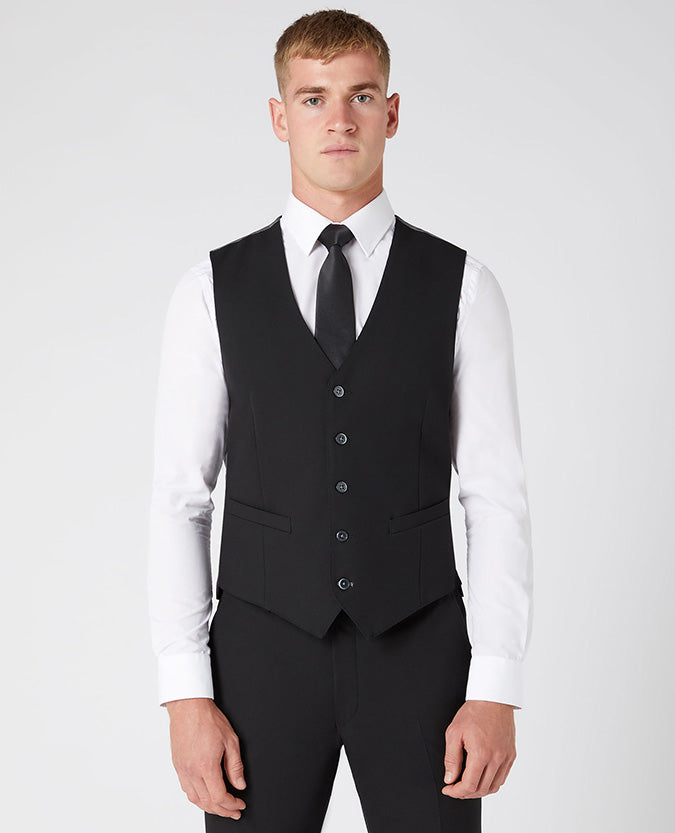 Remus Uomo Tapered Fit Waistcoat - Black 51770 00