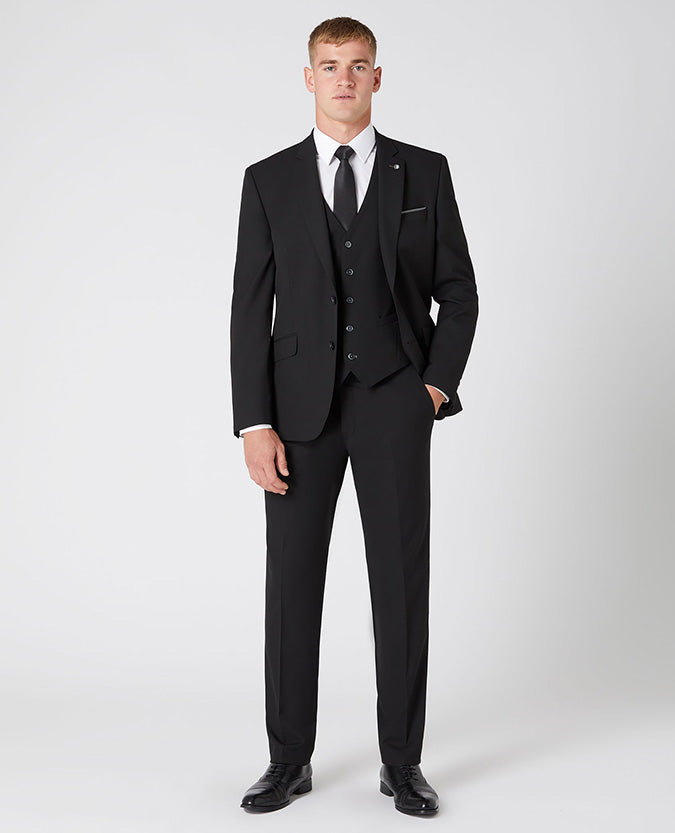 Remus Uomo Tapered Fit Waistcoat - Black 51770 00