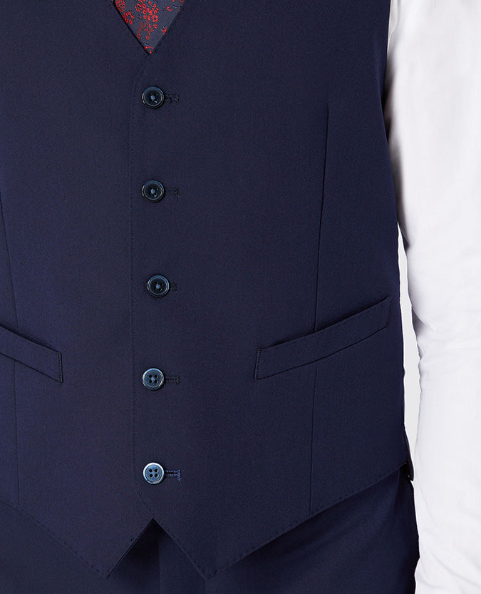 Remus Uomo Palucci Tapered Fit Waistcoat - Navy 51770 78