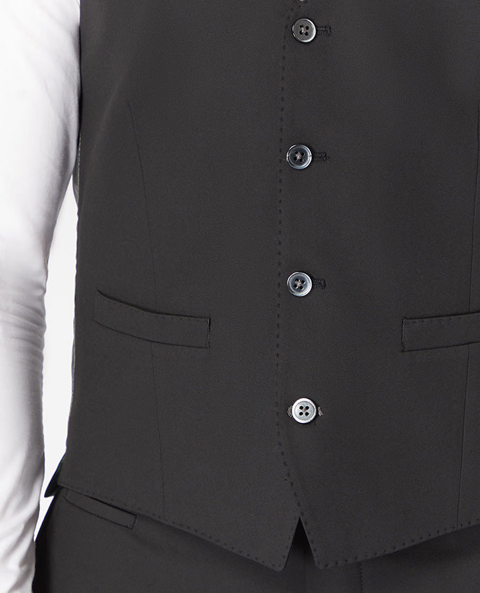 Remus Uomo Double Breasted Waistcoat - Black