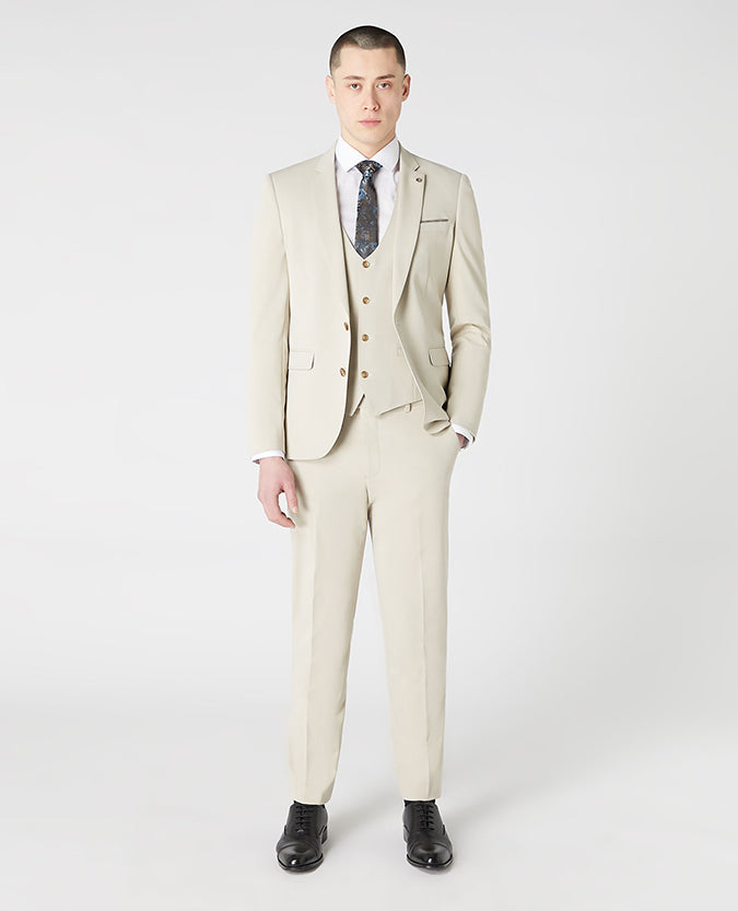 Remus Uomo Laurino X-Slim Stretch Waistcoat - Sand
