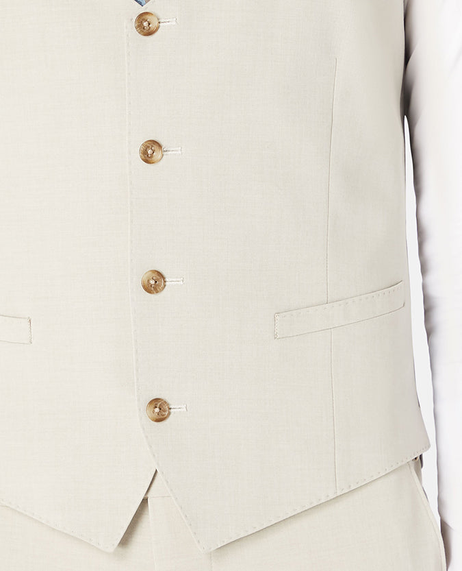 Remus Uomo Laurino X-Slim Stretch Waistcoat - Sand