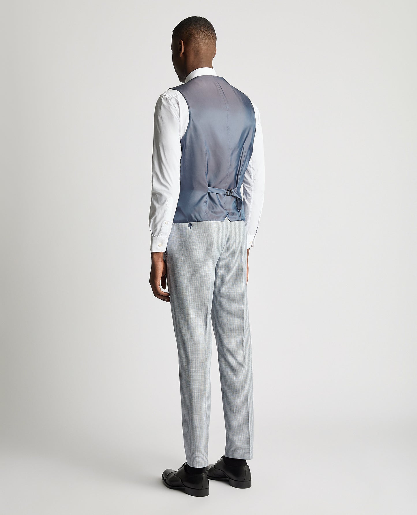 Remus Uomo Matteo Slim Fit Check Waistcoat - Blue 52252 22