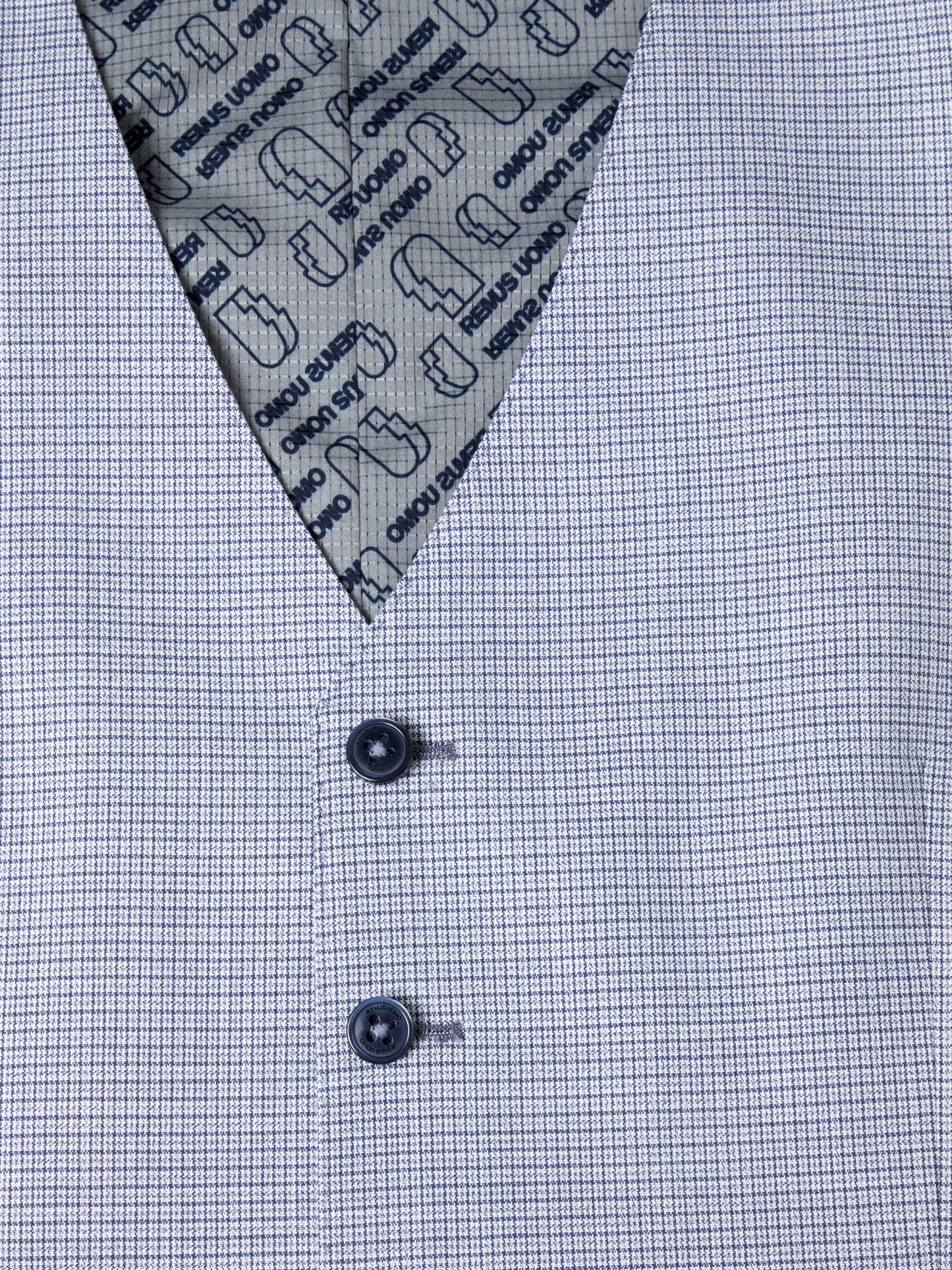 Remus Uomo Petro Tapered Fit Waistcoat - Blue Check
