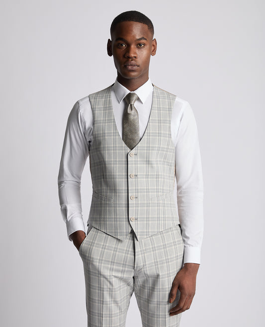 Remus Uomo Lucian Waistcoat - Grey Check