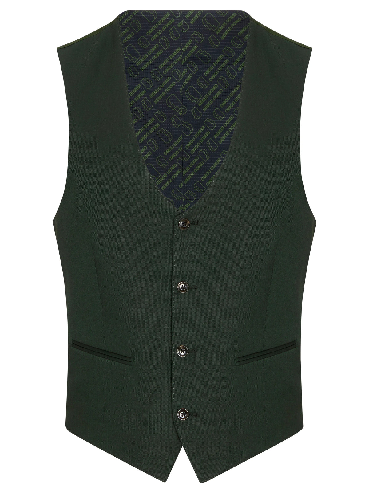 Remus Uomo Massa J Suit Slim Fit Waistcoat - Green