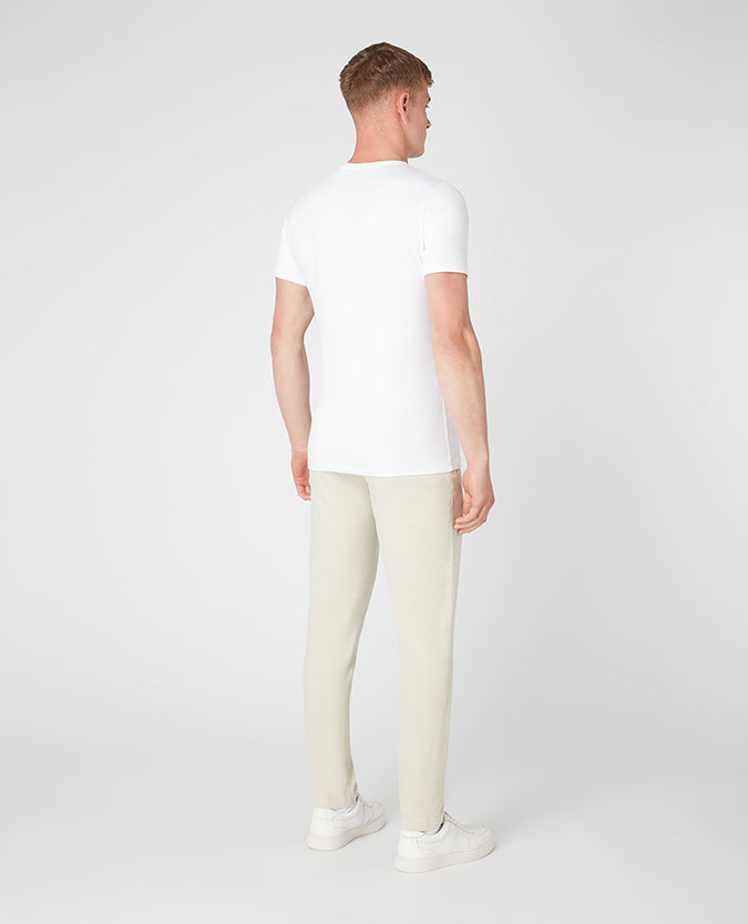 Remus Uomo Slim Leg Tencel Stretch Chinos - Beige