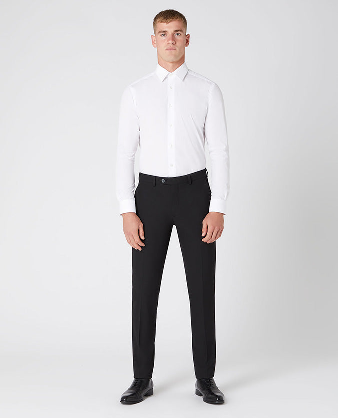 Remus Uomo Lazio Slim Leg Stretch Formal Trousers - Black