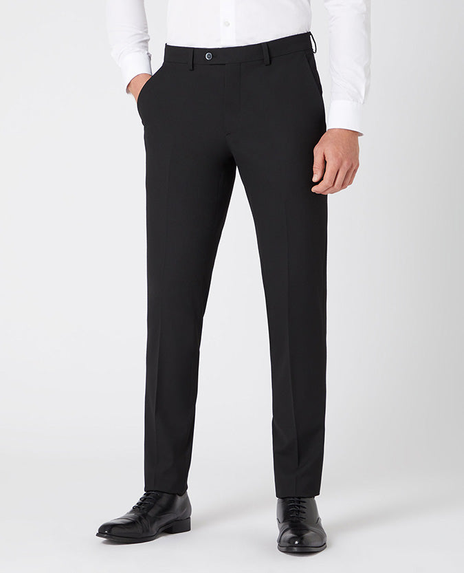 Remus Uomo Lazio Slim Leg Stretch Formal Trousers - Black