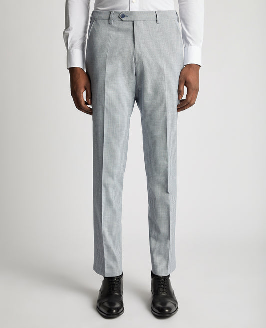 Remus Uomo Matteo Checked Formal Trousers - Sky Blue