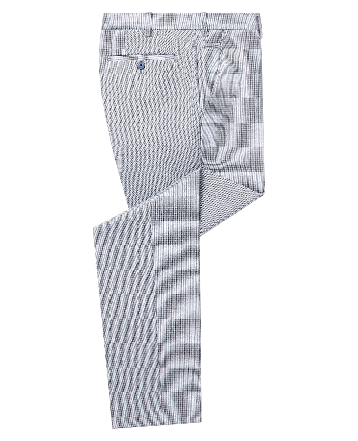 Remus Uomo Matteo Checked Formal Trousers - Sky Blue 72252 22