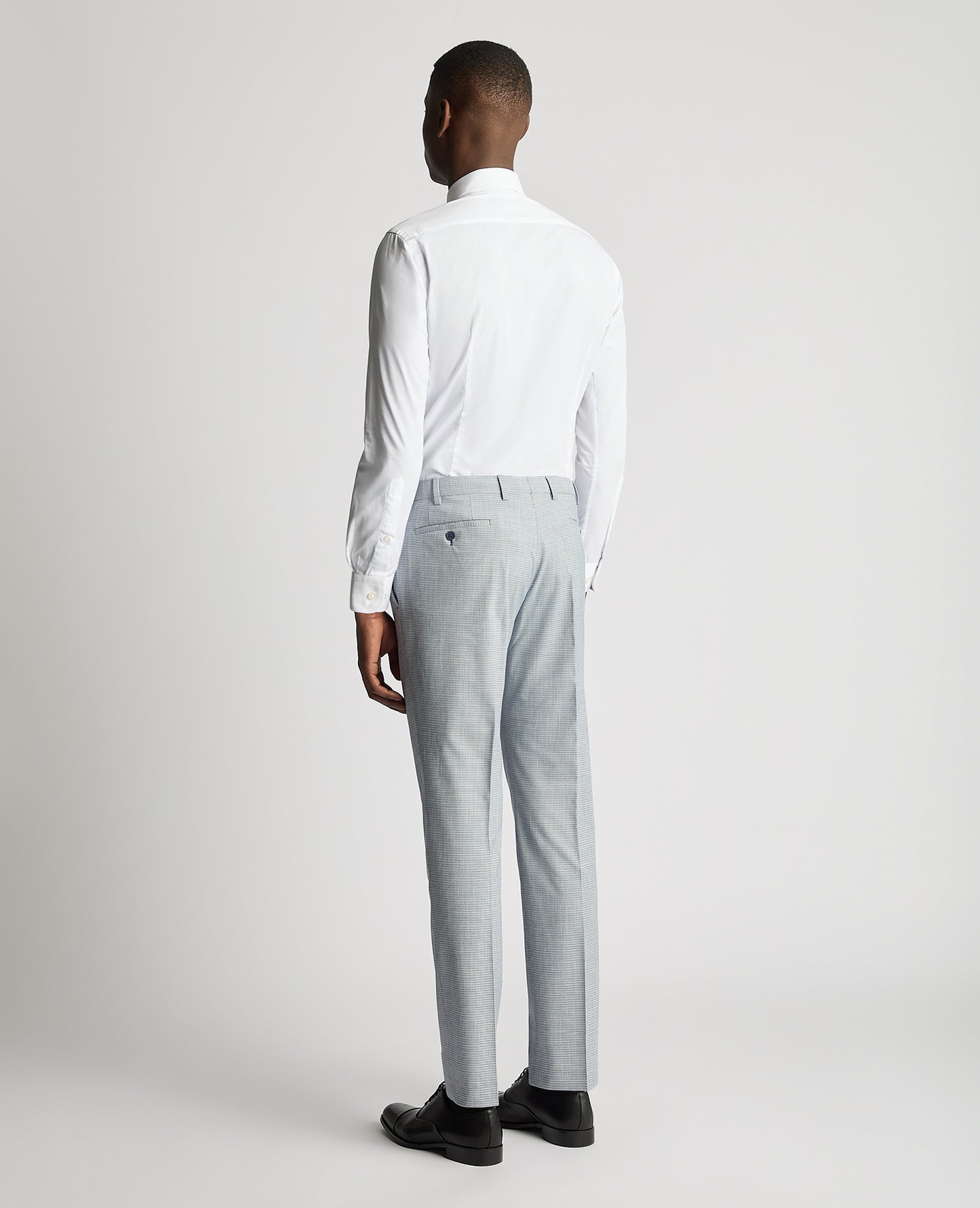 Remus Uomo Matteo Checked Formal Trousers - Sky Blue 72252 22