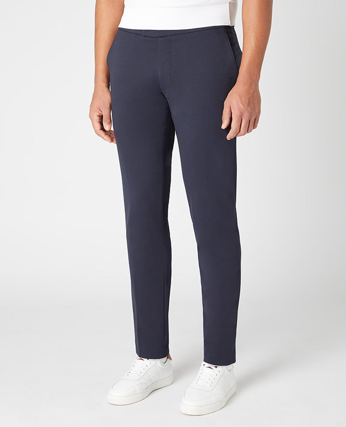Remus Uomo Sandrio Slim Leg Cotton-Blend Trousers - Navy