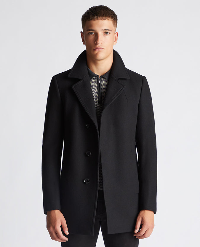 Remus Uomo Lohman Overcoat - Black