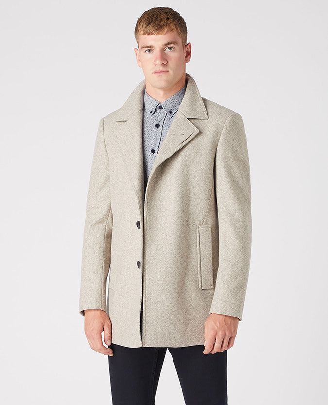 Remus Uomo Lohman Wool Overcoat - Cream