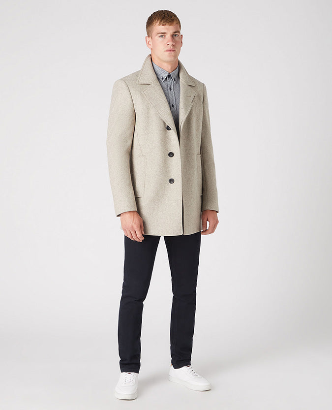 Remus Uomo Lohman Wool Overcoat - Cream