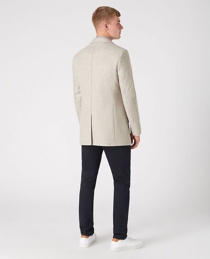 Remus Uomo Lohman Wool Overcoat - Cream