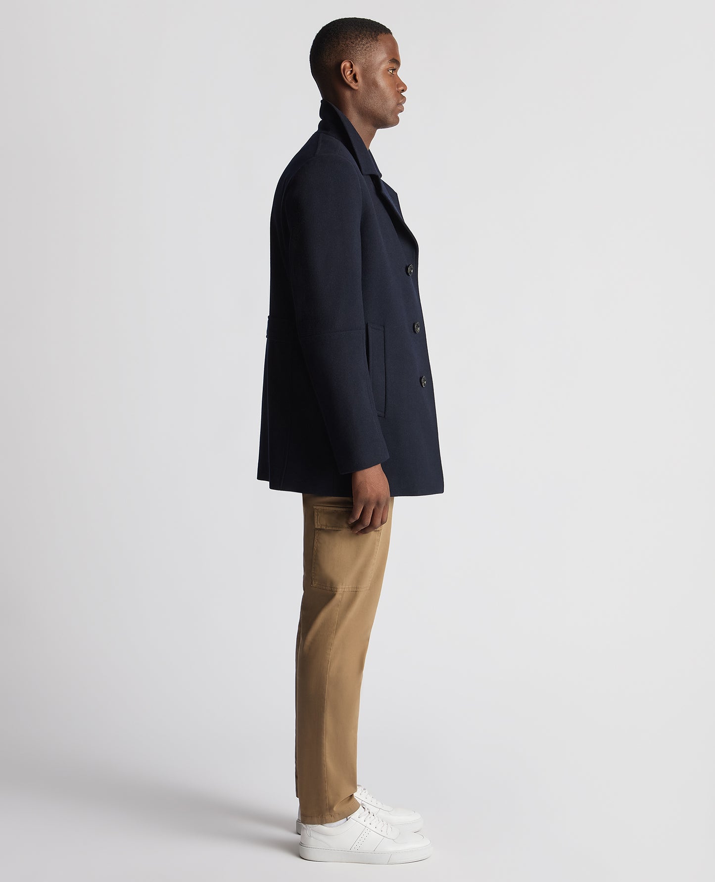 Remus Uomo Lochlan Wool Coat - Navy