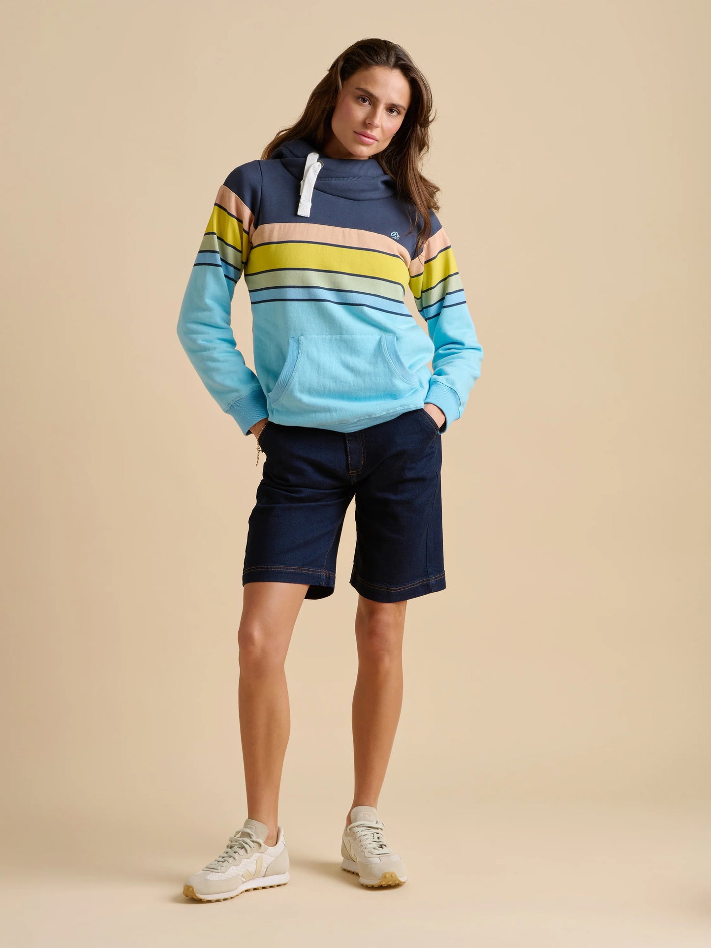 Brakeburn Chest Stripe Elise Hoodie - Blue