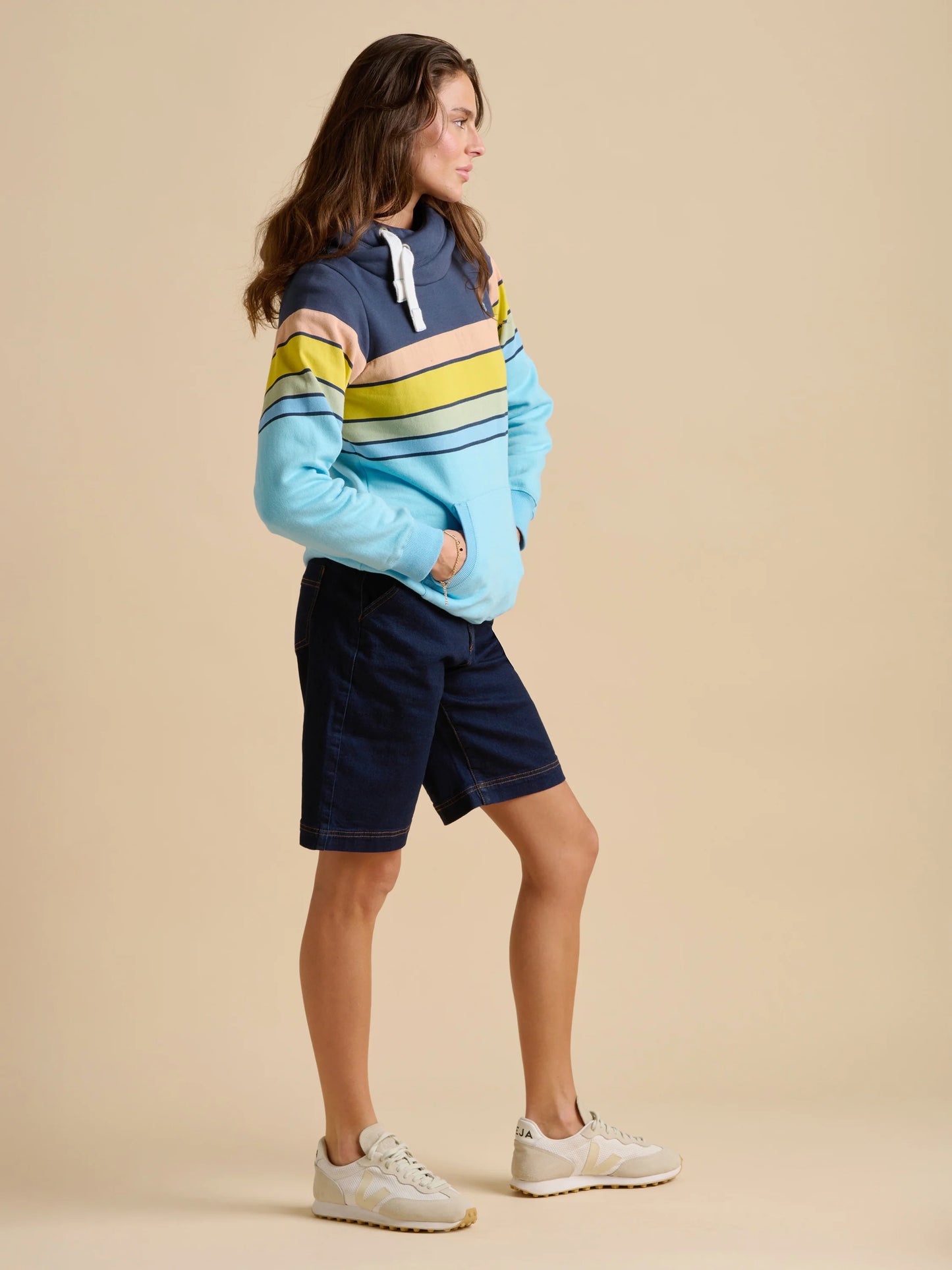 Brakeburn Chest Stripe Elise Hoodie - Blue