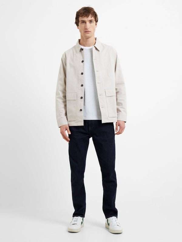 French Connection Cotton Herringbone Chore Overshirt - Moonstruck