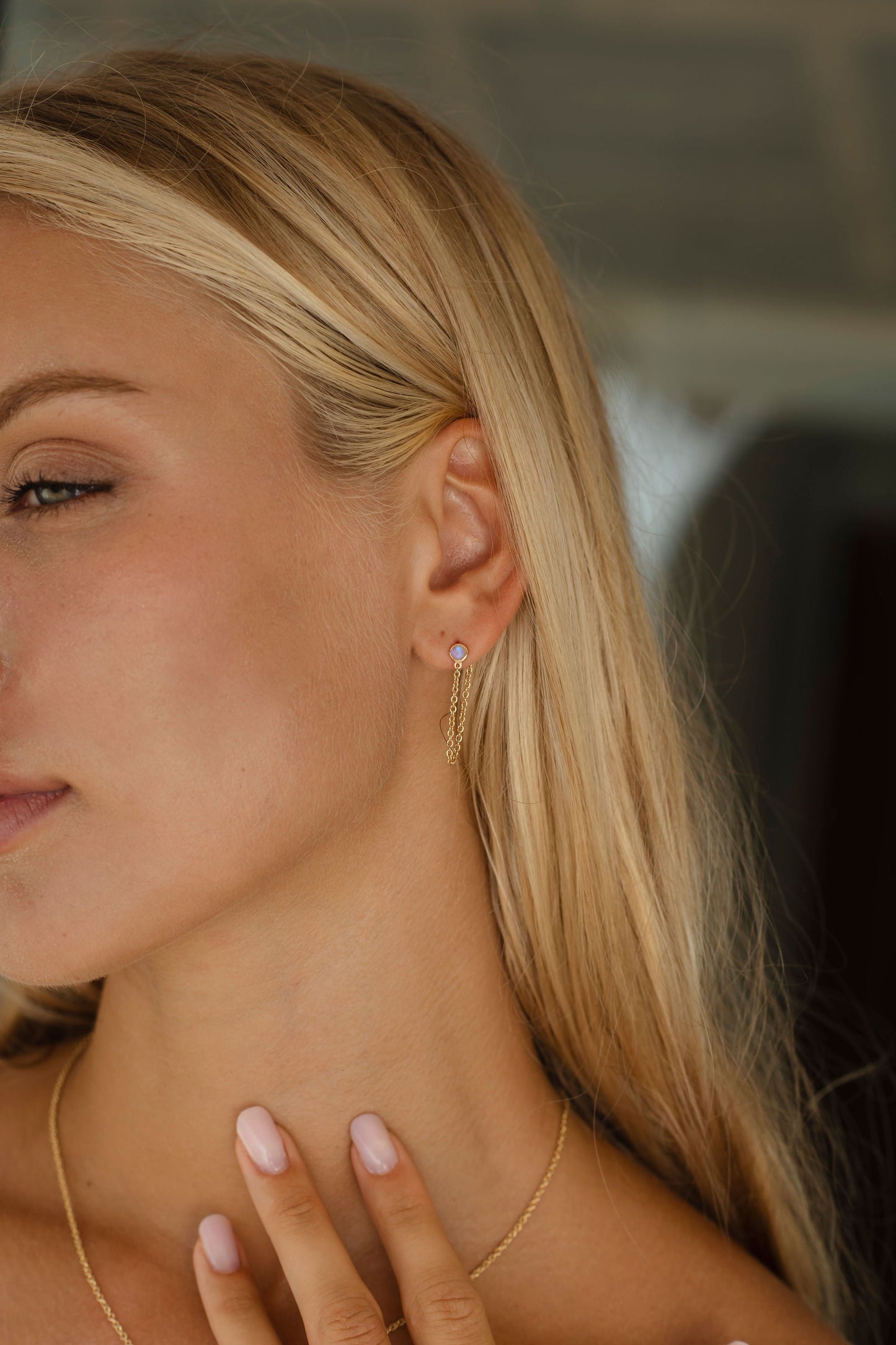 SIADBH Empowered Moonstone Chain Earrings