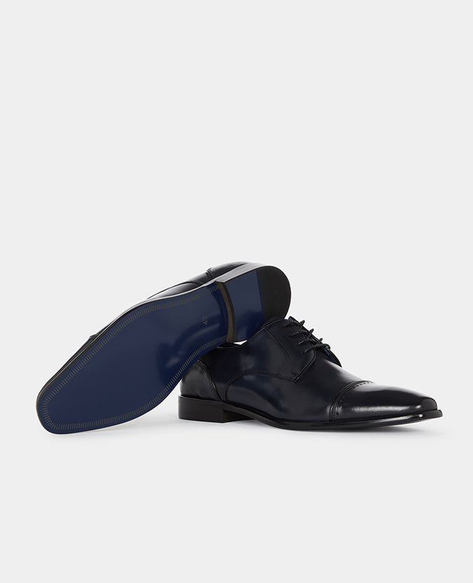 Remus Uomo Bonuci Leather Derby Shoe - Navy