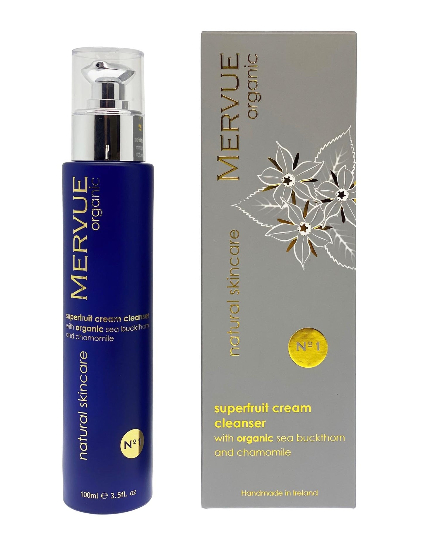 Mervue Organic Superfruit Cream Cleanser with Organic Sea Buckthorn & Camomile - 100ml