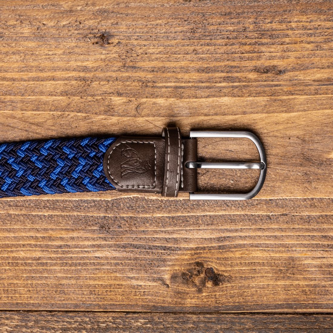 Swole Panda Woven Belt - Navy / Blue Zigzag