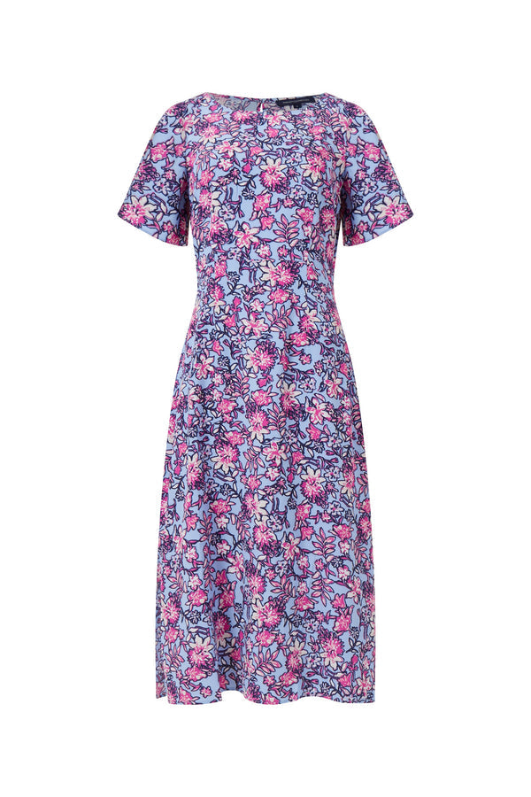French Connection Delphine Cut-Out Back Midi Dress - Blue