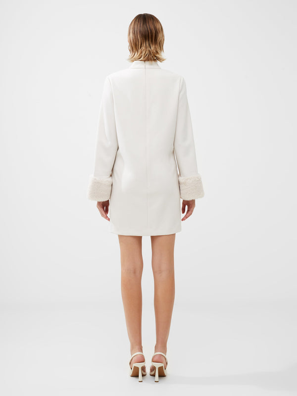 French Connection Ruth Faux Fur Trim Mini Dress - Classic Cream